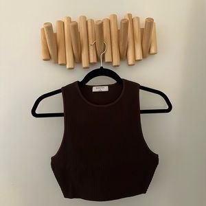 Aritzia Bababton brown muscle tank